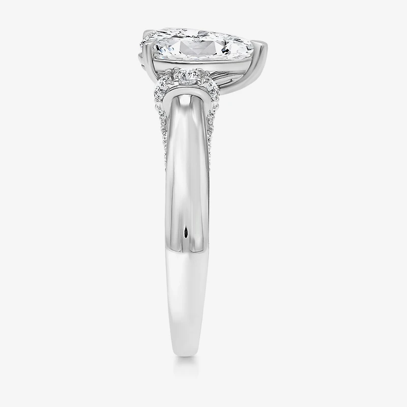 (I / I1) Womens 3 CT. T.W. Lab Grown White Diamond 10K Gold or 14K Pear Solitaire Engagement Ring