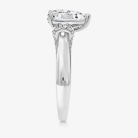 (I / I1) Womens 3 CT. T.W. Lab Grown White Diamond 10K Gold or 14K Pear Solitaire Engagement Ring