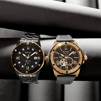 Bulova Marine Star Mens Diamond Accent Black Stainless Steel Bracelet Watch 98d176