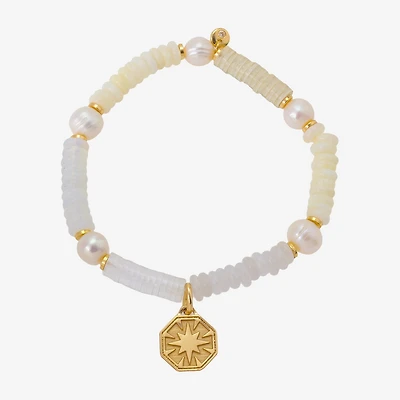Footnotes Womens Champagne Glass 10K Gold Over Brass Star Stretch Bracelet