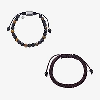 J.P. Army Mens 2-pc. Multi Color Tiger's Eye Stainless Steel Bracelet Set