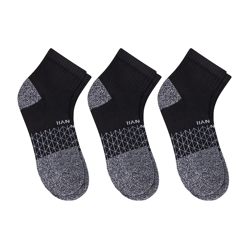 Hanes® Men's Ultimate Absolute Comfort, 3 Pairs Moisture-Wicking Ankle Socks