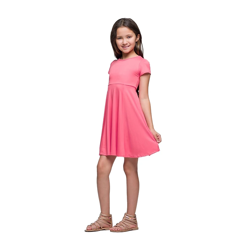 24sevenkid Big Kid Girls Short Sleeve Fit + Flare Dress
