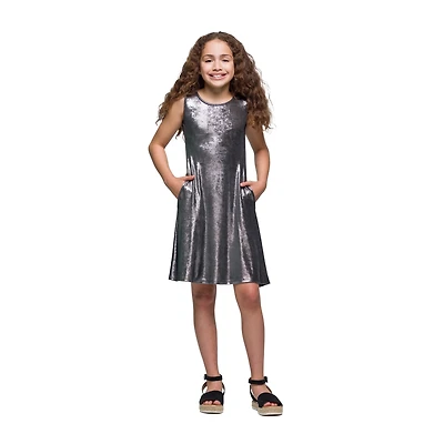 24seven Comfort Apparel Big Kid Girls Sleeveless A-Line Dress