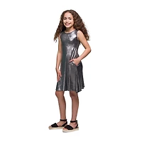 24seven Comfort Apparel Big Kid Girls Sleeveless A-Line Dress