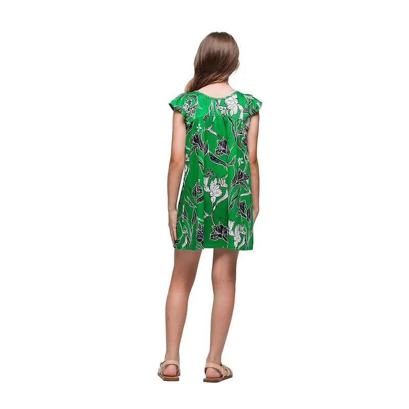 24seven Comfort Apparel Big Kid Girls Short Sleeve A-Line Dress