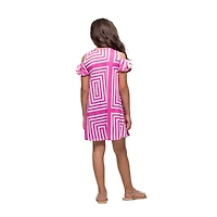24seven Comfort Apparel Big Kid Girls Short Sleeve A-Line Dress