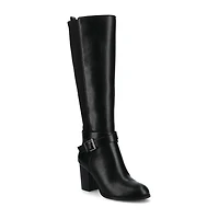 Journee Collection Womens Avalonn-Xwc Extra Wide Calf Stacked Heel Dress Boots