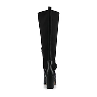 Journee Collection Womens Avalonn-Xwc Extra Wide Calf Stacked Heel Dress Boots