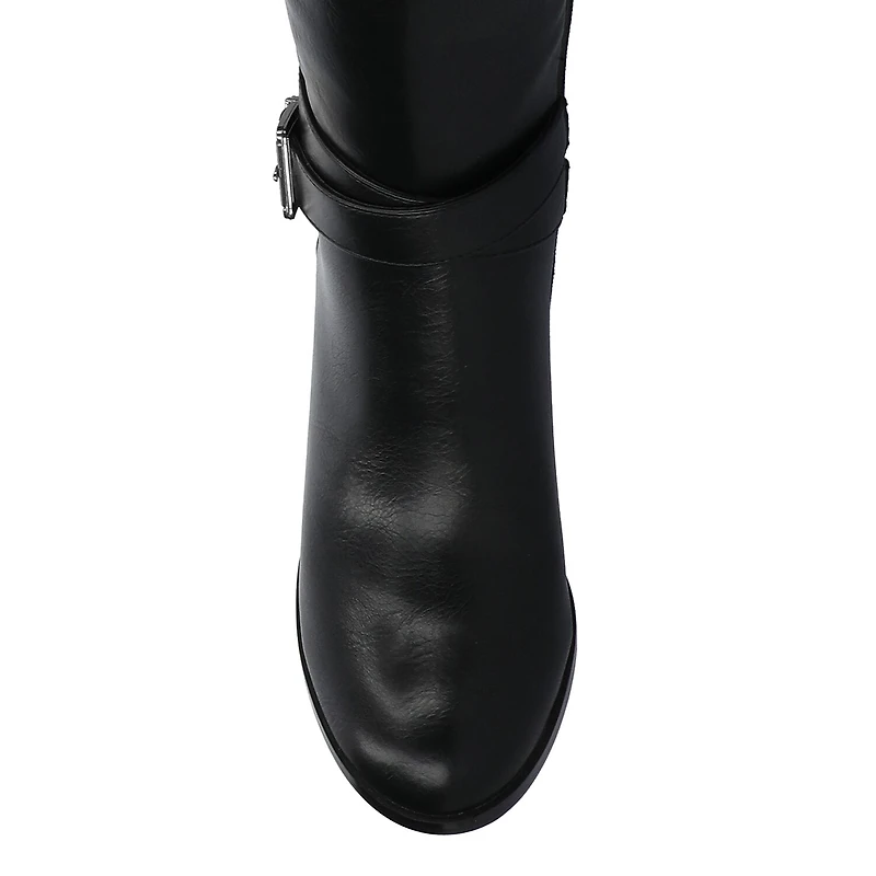 Journee Collection Womens Avalonn-Xwc Extra Wide Calf Stacked Heel Dress Boots