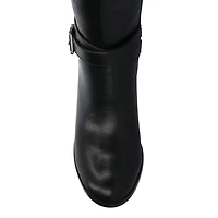 Journee Collection Womens Avalonn-Xwc Extra Wide Calf Stacked Heel Dress Boots