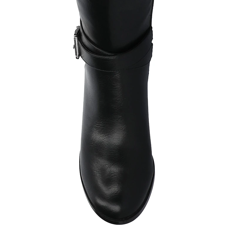 Journee Collection Womens Avalonn-Wc Wide Calf Stacked Heel Dress Boots