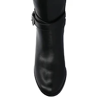 Journee Collection Womens Avalonn-Wc Wide Calf Stacked Heel Dress Boots