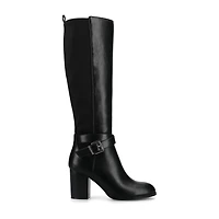Journee Collection Womens Avalonn-Wc Wide Calf Stacked Heel Dress Boots