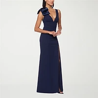 Premier Amour Womens V Neck Sleeveless Evening Gown
