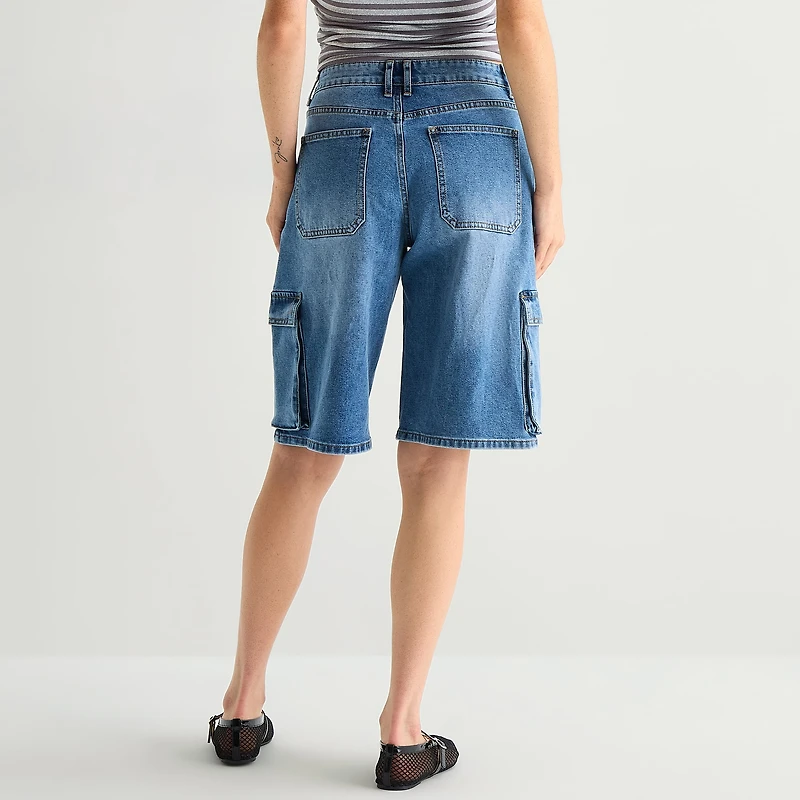 Forever 21 Womens Low Rise Juniors Denim Short
