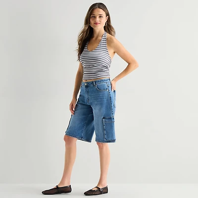 Forever 21 Womens Low Rise Juniors Denim Short