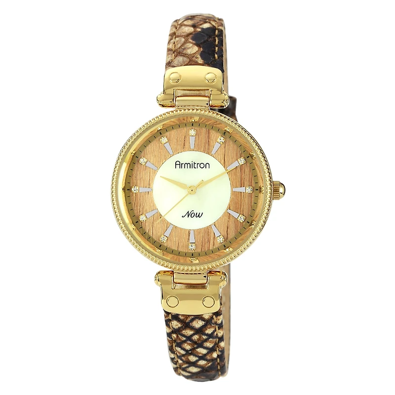 Armitron® Now® Womens Snake-Print Leather Watch