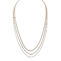 Made in Italy Tri-Tone Three-Chain Necklace