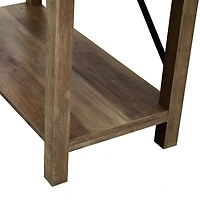 Farmhouse Metal Accented Wood Bookcase