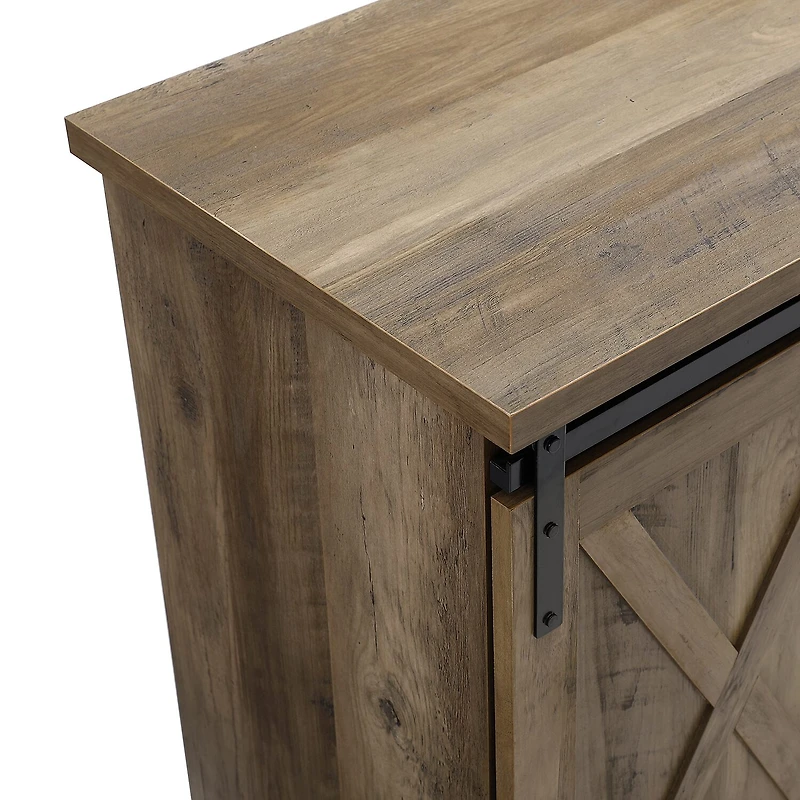 Farmhouse 65" Sliding Barndoor Wood TV Stand