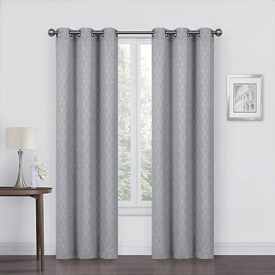 Regal Home Mackenna Jacquard Grommet Top Light-Filtering Set of 2 Curtain Panel