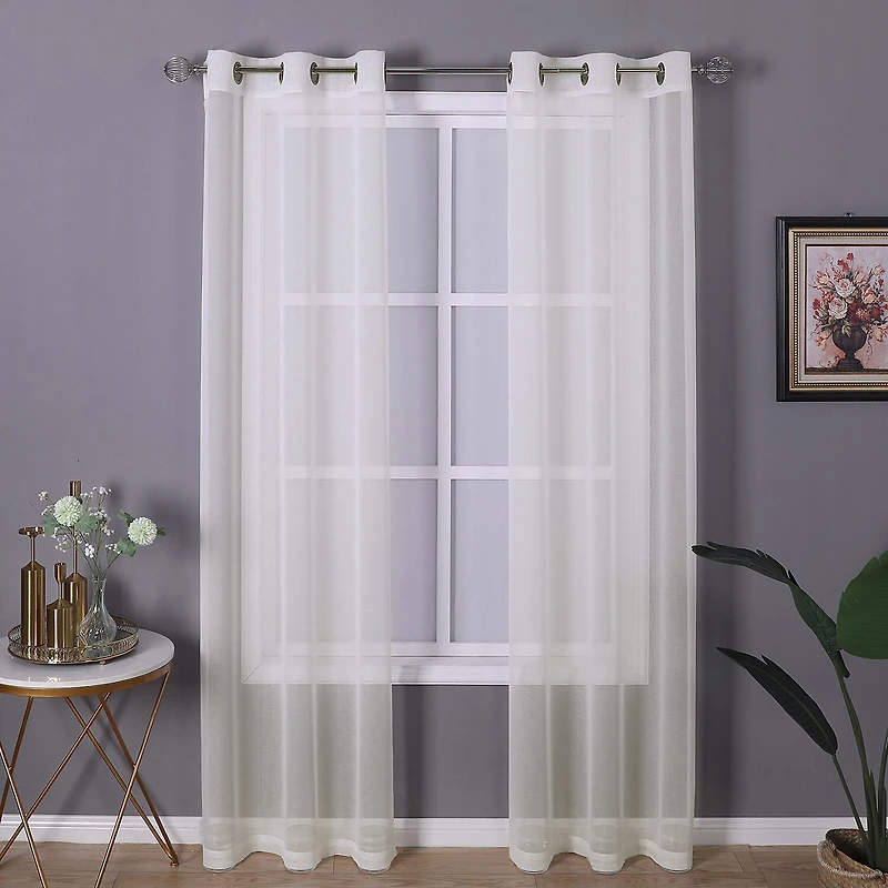 Regal Home Sheffield Grommet Top Sheer Set of 2 Curtain Panel