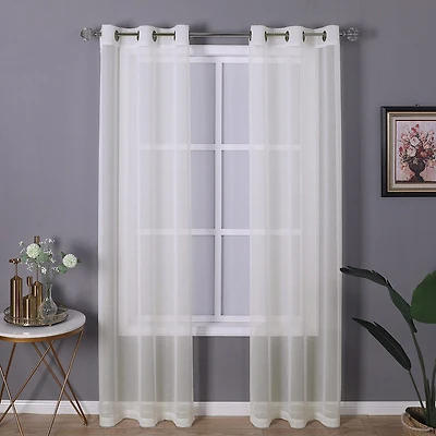Regal Home Sheffield Grommet Top Sheer Set of 2 Curtain Panel