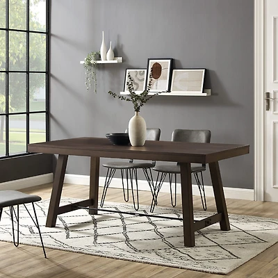 Walker Edison Rectangular Wood-Top Dining Table