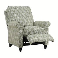 ProLounger Sheahan Transitional Roll-Arm Push Back Recliner in Diamond Medallion Print