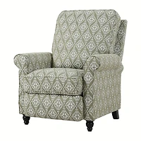 ProLounger Sheahan Transitional Roll-Arm Push Back Recliner in Diamond Medallion Print