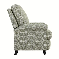 ProLounger Sheahan Transitional Roll-Arm Push Back Recliner in Diamond Medallion Print