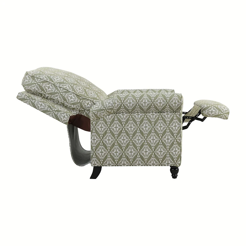 ProLounger Sheahan Transitional Roll-Arm Push Back Recliner in Diamond Medallion Print