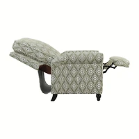 ProLounger Sheahan Transitional Roll-Arm Push Back Recliner in Diamond Medallion Print