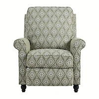 ProLounger Sheahan Transitional Roll-Arm Push Back Recliner in Diamond Medallion Print
