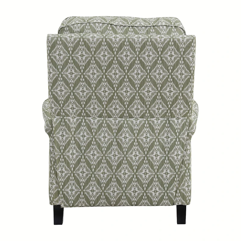 ProLounger Sheahan Transitional Roll-Arm Push Back Recliner in Diamond Medallion Print
