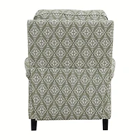 ProLounger Sheahan Transitional Roll-Arm Push Back Recliner in Diamond Medallion Print