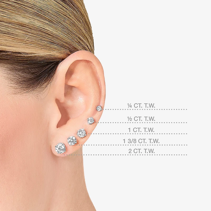 ( G/SI1-SI2 ) 1/4 CT. T.W. Lab-Grown Diamond 14K Gold Round Stud Earrings