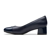 Clarks Iridessa May Womens Cap Closed Toe Block Heel Pumps