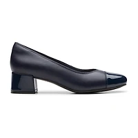 Clarks Iridessa May Womens Cap Closed Toe Block Heel Pumps