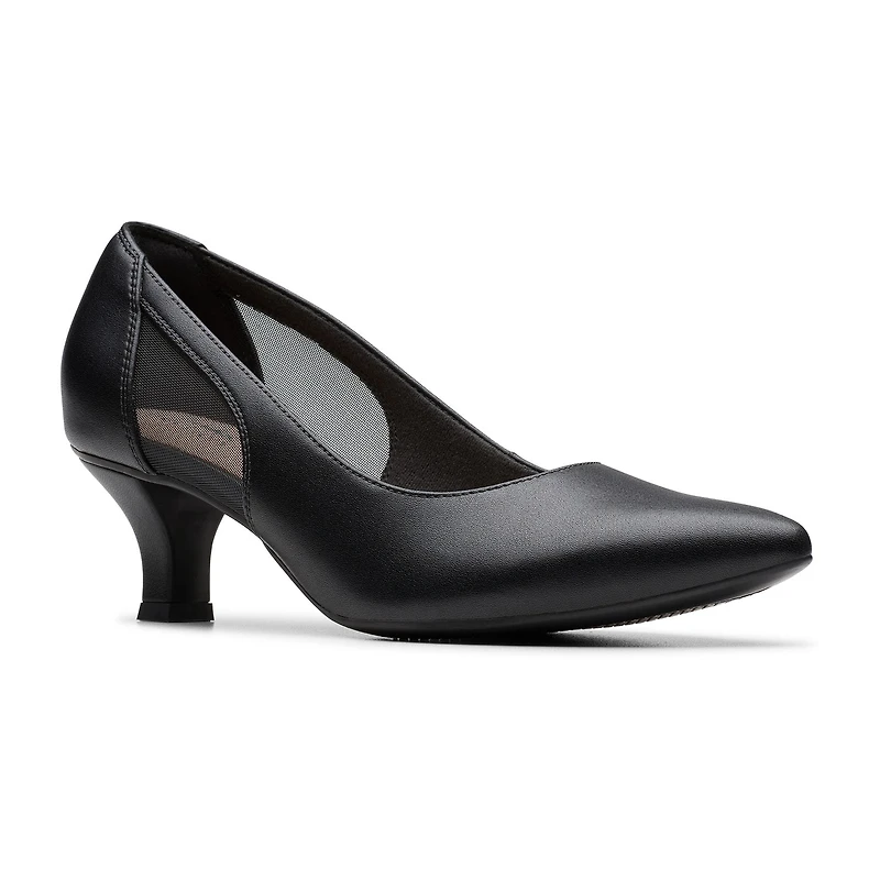 Clarks Kepley Cora Womens Pointed Closed Toe Flared Heel Pumps