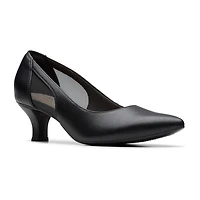 Clarks Kepley Cora Womens Pointed Closed Toe Flared Heel Pumps