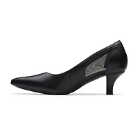 Clarks Kepley Cora Womens Pointed Closed Toe Flared Heel Pumps
