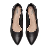 Clarks Kepley Cora Womens Pointed Closed Toe Flared Heel Pumps