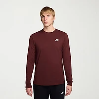 Nike Sportswear Club Mens Crew Neck Long Sleeve Quick Dry Active T-Shirt