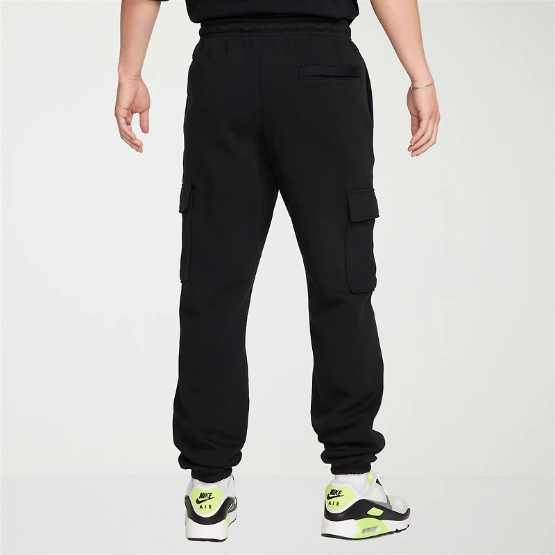 Nike Fleece Mens Cuffed Mid Rise Regular Fit Active Cargo Pant