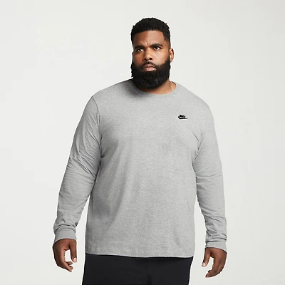 Nike Club Mens Crew Neck Long Sleeve Quick Dry Active Big and Tall T-Shirt