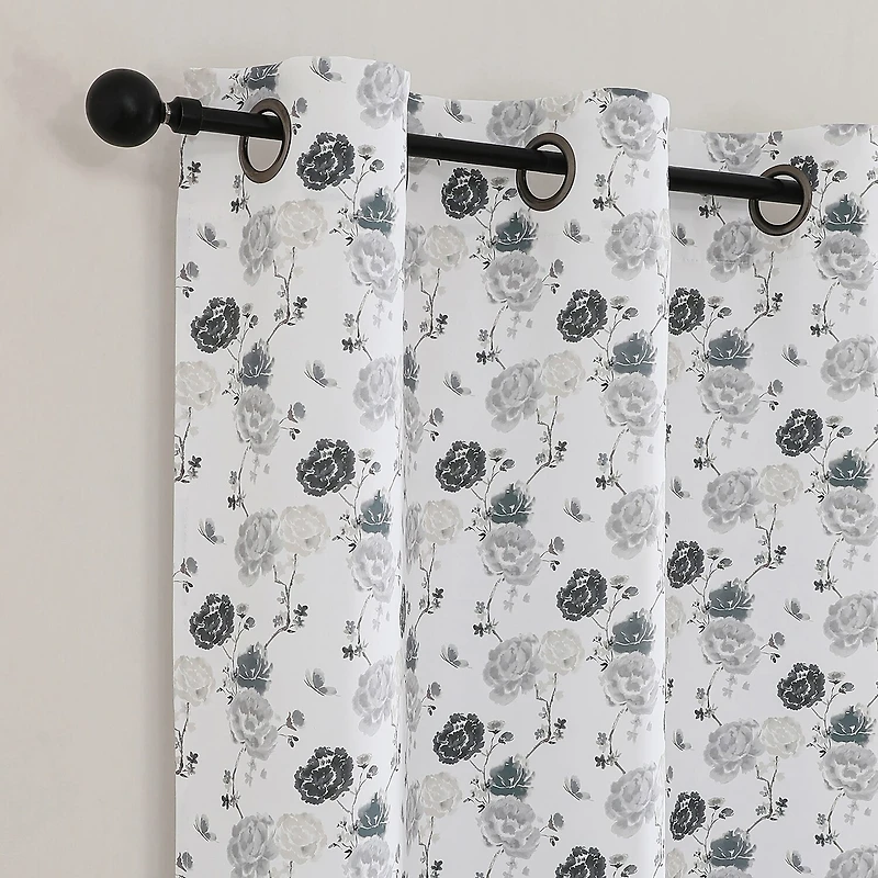 Odwin Printed Grommet Top Blackout Set of 2 Curtain Panel