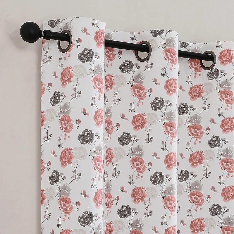 Odwin Printed Grommet Top Blackout Set of 2 Curtain Panel