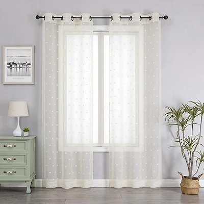 Angel Grommet Top Sheer Set of 2 Curtain Panel